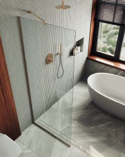 Душевая перегородка MaybahGlass MGD-695-2у 79см бронза