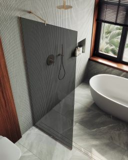 Душевая перегородка MaybahGlass  MGD-698-2у 79см бронза