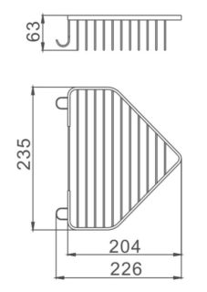 Полка металлическая угловая Haiba HB335 хром