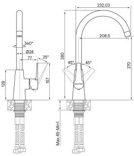 Смеситель для кухни Paulmark Holstein Ho212065-307 терракотовый