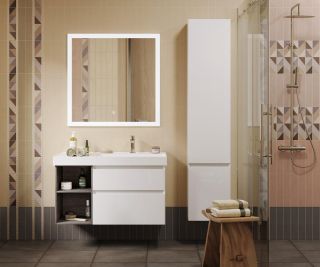 Раковина Kerama Marazzi Cubo 90 R CU.wb.90rh Белая глянцевая