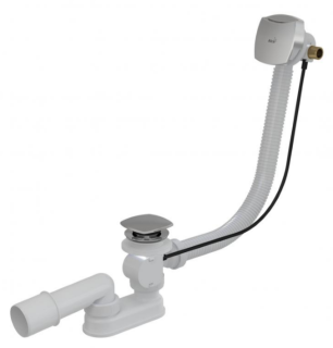 Слив-перелив для ванны AlcaPlast с напуском воды через перелив 120см хромированный пластик A564CRM2-120