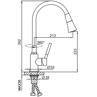 Смеситель для кухни Frap F4044-9 черный