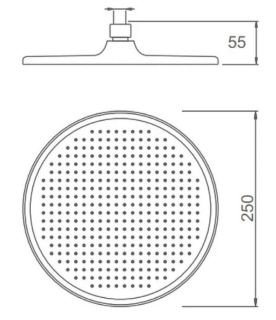 Верхний душ Splenka S451.50.06 25см чёрный
