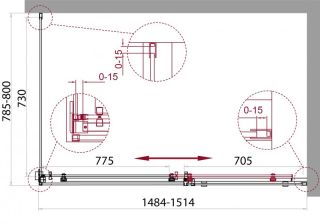 Душевой уголок BelBagno ACQUA-AH-1-150/80-C-Cr профиль хром