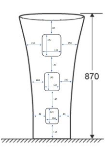 Раковина Ceruttispa Adelina CT7274 455x455x870 напольная