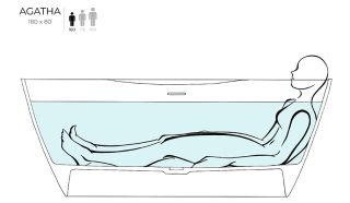 Ванна из искусственного камня Salini Agatha S-Stone 100221MRF 180x80см RAL полностью