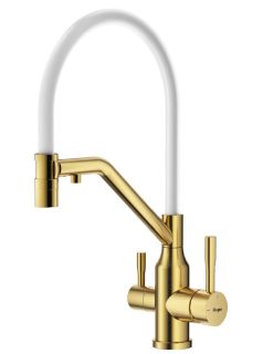 Смеситель для кухни Raglo R81.62.03 с подключением фильтра золотой сатин