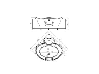 Акриловая ванна АКВАТЕК Эпсилон 150x150 см без гидромассажа