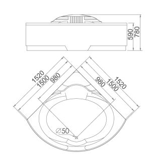 Акриловая ванна Gemy G9082 B 152x152x78