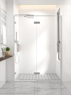 Душевая дверь распашная Veconi Premium Alassio CH, 1300х2000, хром, стекло прозрачное осветленное