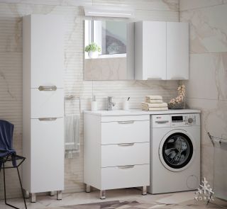 Тумба под раковину для стиральной машины Corozo Алиот 120 белый SD-00000597