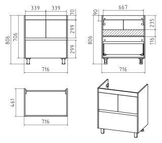 Напольная тумба под раковину Misty Алиса 75см белый
