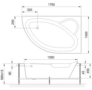 Гидромассажная ванна Royal Bath Alpine De Luxe 170x100см правая белый RB819102DL-R