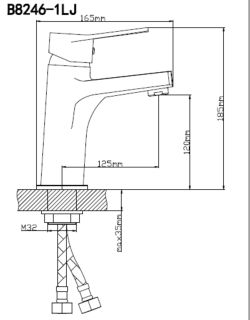 Смеситель для раковины BOOU B8246-1LJ хром