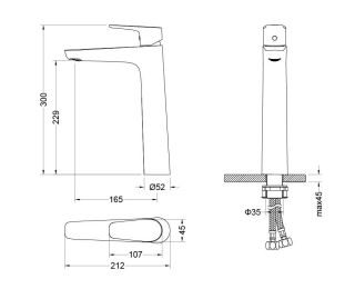Смеситель для раковины Aquatek Бетта AQ1104BGM шлифованный чёрный хром