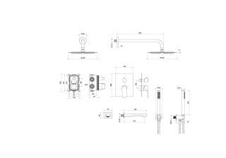 Душевая система Aquatek Оберон AQ1273MB черный
