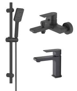 Комплект для ванны Aquatek Лира AQ1430MB 3 в 1 AQ1410MB+AQ1440MB+AQ2018MB чёрный матовый