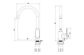 Смеситель для кухни Aquatek Ника AQ1882BGM оружейная сталь