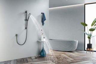 Душевой гарнитур Aquatek Бетта AQ2017BGM шлифованный чёрный хром