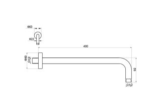 Держатель верхнего душа Aquatek AQ2176CR настенный 400 мм