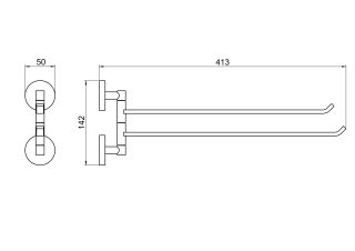 Полотенцедержатель двойной Aquatek Бетта AQ4613BGM оружейная сталь