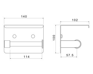 Бумагодержатель с полкой Aquatek Европа AQ4939BGM шлифованный чёрный хром