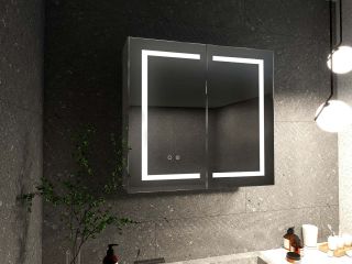 Зеркало-шкаф с подсветкой Aquatek AQ7803B-MLC 80 см сенсорное управление хром