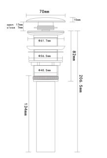 Донный клапан для раковины AQUAme AQM7002-0MFG светло-серый матовый
