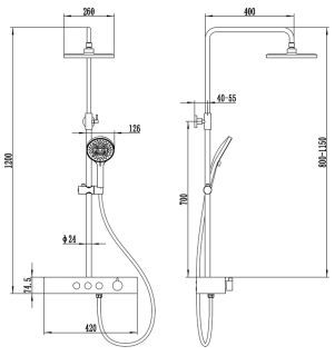 Душевая стойка AQUAme AQM8009CR хром