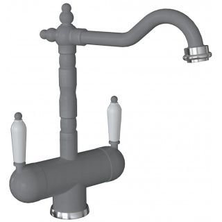 Смеситель для кухни Florentina Ария с подключением под фильтр серый шёлк