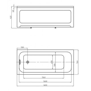 Акриловая ванна AZARIO BELLA AV.0020160 прямоугольная 160*70