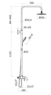 Душевая система Azario TEVIS AZ-15490531 со смесителем