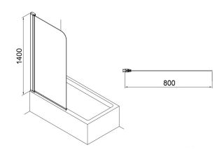 Шторка для ванны Azario MERRIT AZ-NF6310 800