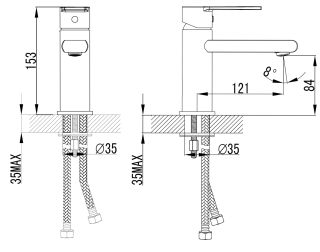 Смеситель для раковины AZARIO FARO AZ-PS16459C керамический картридж