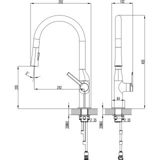 Смеситель для кухонной мойки Azario VINCENTE AZ-VPV569064AJ