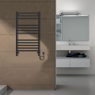 Полотенцесушитель электрический AZARIO ANCONA AZ71850B 500/1000 квадрат, 12 секций, диммер справа, черный