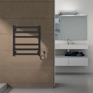 Полотенцесушитель электрический AZARIO PALERMO AZ83856B 500/600 квадрат, 6 секций, тен справа, черный