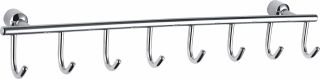Вешалка с восемью крючками для ванной Wonzon & Woghand WW-9382-8 хром