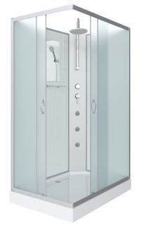 Душевая кабина Niagara NG-43285-14QBKTG с гидромассажем 120x80см серебро/матовое