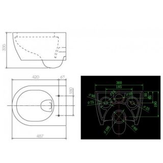 УНИТАЗ ПОДВЕСНОЙ SSWW CT2038 Black