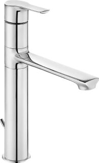 Высокий смеситель для раковины E.C.A. Luna 102108974EX с донным клапаном хром