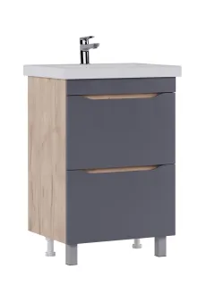 Тумба под раковину напольная Vigo Wave 358 60 см поставляется в разобранном виде дуб золотой