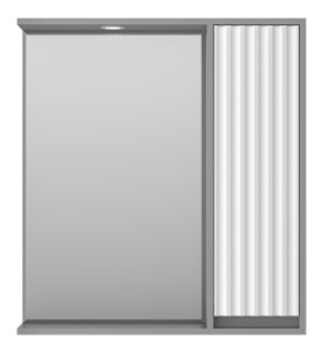 Зеркальный шкаф с подсветкой Brevita Balaton BAL-04075-01-01П правый 75см белый/серый