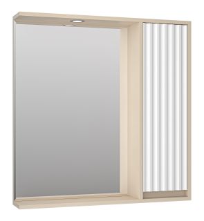 Зеркальный шкаф с подсветкой Brevita Balaton правый BAL-04080-03-01П 80см белый/бежевый