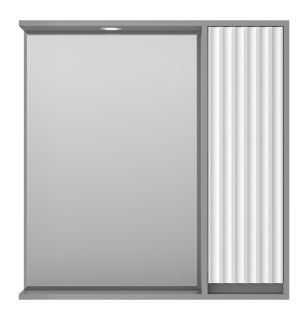 Зеркальный шкаф с подсветкой Brevita Balaton BAL-04080-01-01П правый 80см белый/серый