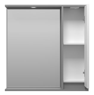 Зеркальный шкаф с подсветкой Brevita Balaton BAL-04080-01-01П правый 80см белый/серый