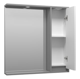 Зеркальный шкаф с подсветкой Brevita Balaton BAL-04080-01-01П правый 80см белый/серый