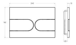 Кнопка смыва BelBagno BB-11-IN, Сатин