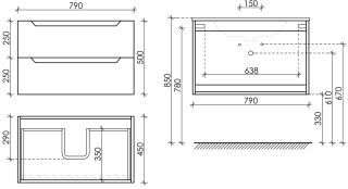 Подвесная тумба под раковину Sancos Norma 2.0 NR2.080W 80см белый глянец